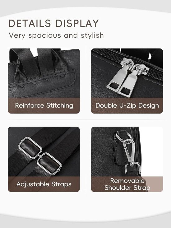 Stylish Anti-Theft PU Leather Backpack Purse for Women | Travel & Shoulder Bag main image 4